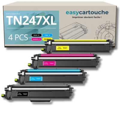 Pack de 4 toners compatible BROTHER TN-247XL